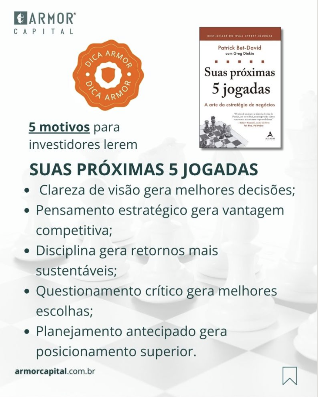 Armor Indica: "Suas 5 Próximas Jogadas" – Patrick Bet-David